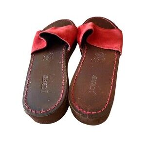 J Crew Rust Suede Slip On Platform Sandals Size 9M